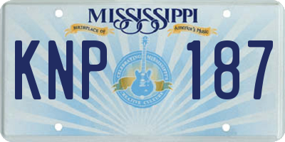 MS license plate KNP187