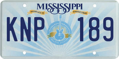 MS license plate KNP189