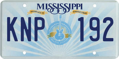 MS license plate KNP192