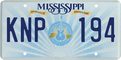 MS license plate KNP194