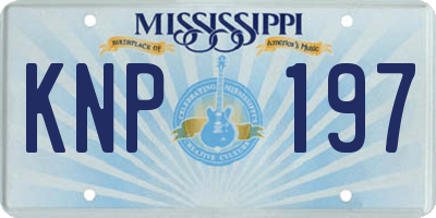 MS license plate KNP197