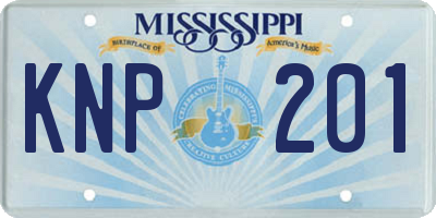 MS license plate KNP201
