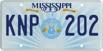 MS license plate KNP202