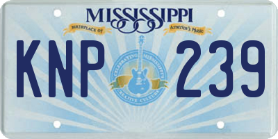 MS license plate KNP239