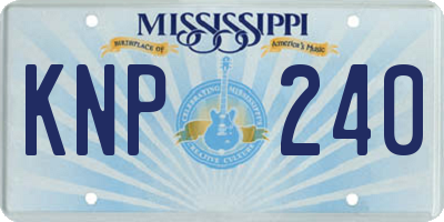MS license plate KNP240