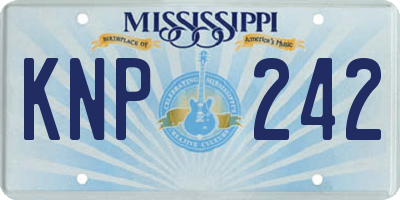 MS license plate KNP242