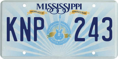 MS license plate KNP243