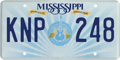 MS license plate KNP248