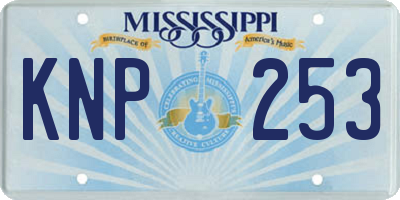 MS license plate KNP253