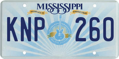 MS license plate KNP260