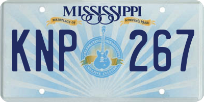 MS license plate KNP267