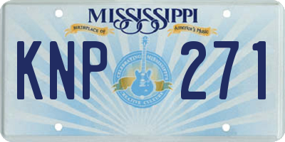 MS license plate KNP271