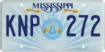 MS license plate KNP272