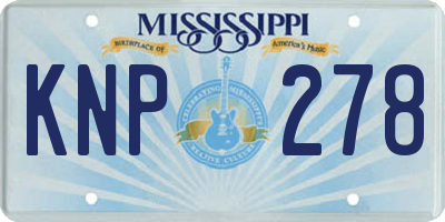MS license plate KNP278