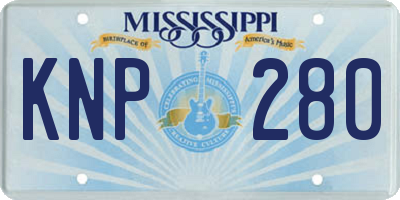 MS license plate KNP280