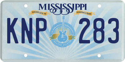 MS license plate KNP283