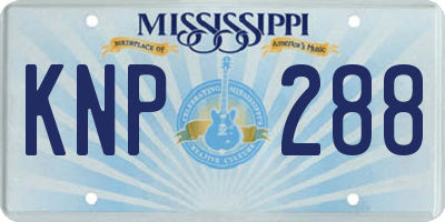 MS license plate KNP288