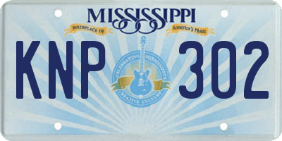 MS license plate KNP302