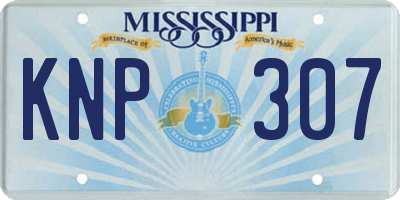 MS license plate KNP307