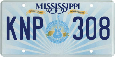 MS license plate KNP308