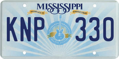 MS license plate KNP330