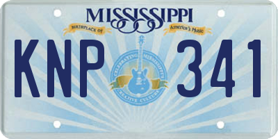 MS license plate KNP341