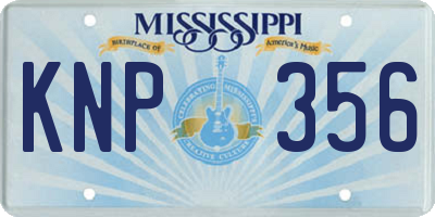 MS license plate KNP356