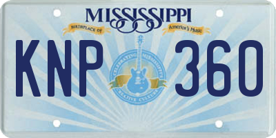 MS license plate KNP360