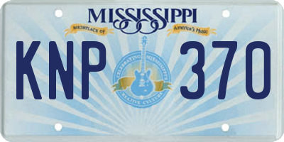 MS license plate KNP370