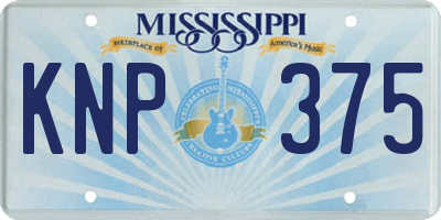 MS license plate KNP375