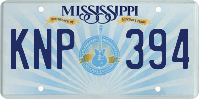 MS license plate KNP394