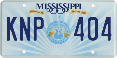 MS license plate KNP404