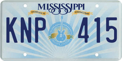 MS license plate KNP415