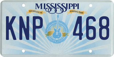 MS license plate KNP468