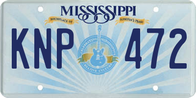 MS license plate KNP472