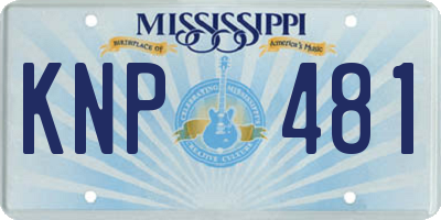 MS license plate KNP481