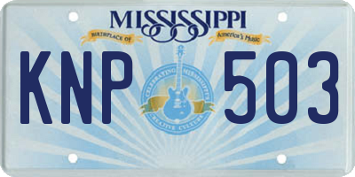 MS license plate KNP503