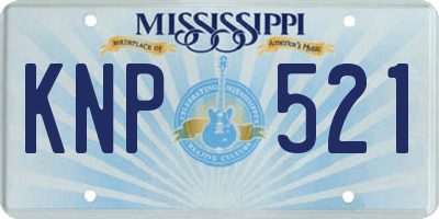 MS license plate KNP521