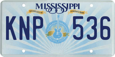 MS license plate KNP536