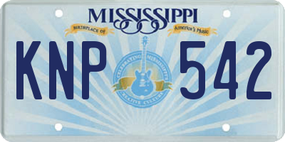 MS license plate KNP542