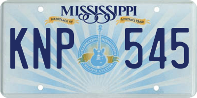 MS license plate KNP545
