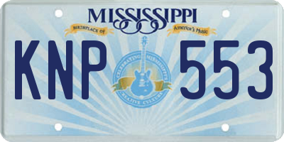 MS license plate KNP553