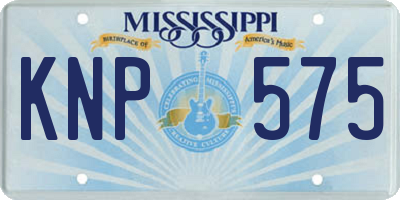 MS license plate KNP575