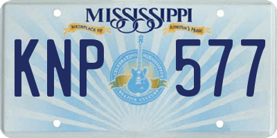MS license plate KNP577