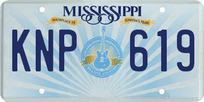 MS license plate KNP619