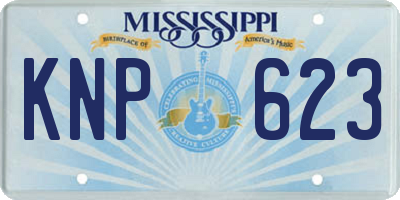 MS license plate KNP623