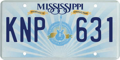 MS license plate KNP631