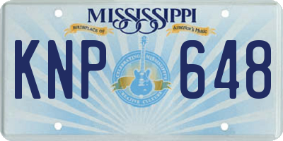 MS license plate KNP648