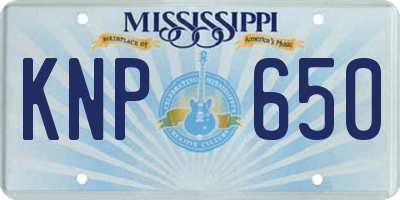MS license plate KNP650