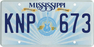 MS license plate KNP673